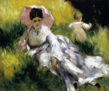 Pierre Auguste Renoir Painting - woman with a parasol Pierre Auguste Renoir